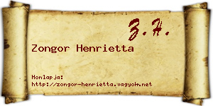 Zongor Henrietta névjegykártya