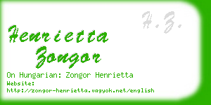 henrietta zongor business card
